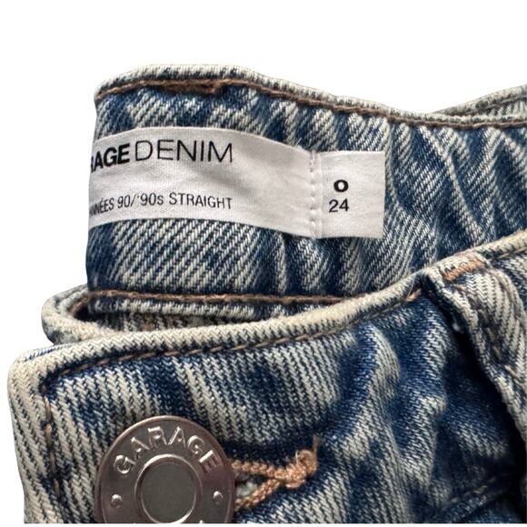Garage Denim 90s Straight Jeans Women’s Size 0 / 24 Light Wash Vintage Y2K Style - Picture 6 of 9
